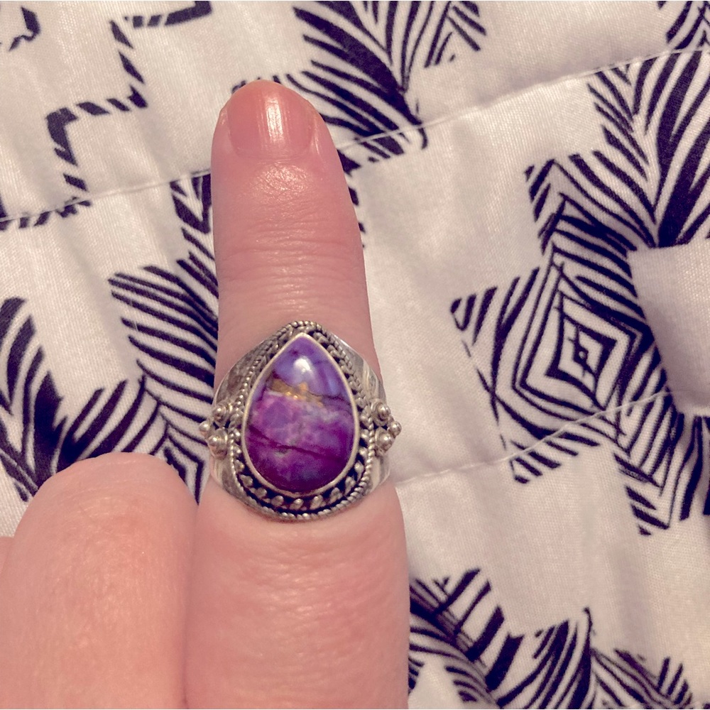 Sterling Silver Ring with purple stone
